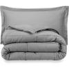 Phoenix Citadel Queen All-Season Cooling Warmth Comforter Set  3 Piece Bedding  100% Egyptian Cotton, Long-Staple & Silky Soft  Luxury Hotel-Quality Duvet Insert  Machine Washable - Silver Gray view 3