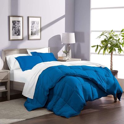 Phoenix Citadel King All-Season Cooling Warmth Comforter Set  3 Piece Bedding  100% Egyptian Cotton, Long-Staple & Silky Soft  Luxury Hotel-Quality Duvet Insert  Machine Washable - Royal Blue