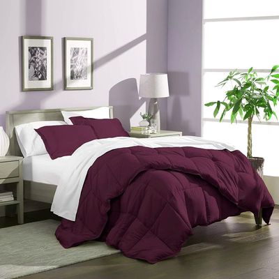 Phoenix Citadel Oversized King All-Season Cooling Warmth Comforter Set  3 Piece Bedding  100% Egyptian Cotton, Long-Staple & Silky Soft  Luxury Hotel-Quality Duvet Insert  Machine Washable - Wine