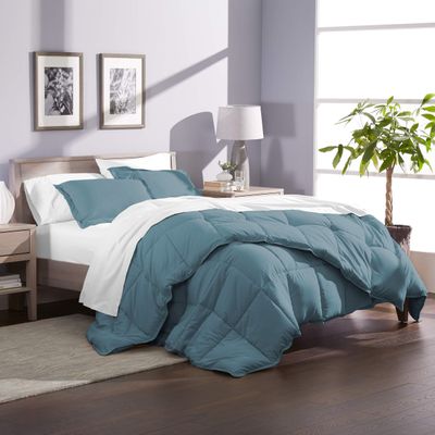 Phoenix Citadel Twin All-Season Cooling Warmth Comforter Set  3 Piece Bedding  100% Egyptian Cotton, Long-Staple & Silky Soft  Luxury Hotel-Quality Duvet Insert  Machine Washable - Medium Blue