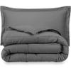 Phoenix Citadel Queen All-Season Cooling Warmth Comforter Set  3 Piece Bedding  100% Egyptian Cotton, Long-Staple & Silky Soft  Luxury Hotel-Quality Duvet Insert  Machine Washable - Dark Gray view 3