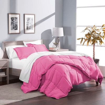Phoenix Citadel Oversized King All-Season Cooling Warmth Comforter Set  3 Piece Bedding  100% Egyptian Cotton, Long-Staple & Silky Soft  Luxury Hotel-Quality Duvet Insert  Machine Washable - Pink