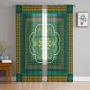 AMZRicher Irish Decor St Patrick's Day Sheer Curtains 84 Inch Length 2 Panels Set, Retro Celtic Knots Lucky Clover Semi Transparent Voile Rod Pocket Curtains for Living Dining Room Bedroom Drapes view 3