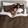 Phoenix Citadel Twin All-Season Cooling Warmth Comforter Set  3 Piece Bedding  100% Egyptian Cotton, Long-Staple & Silky Soft  Luxury Hotel-Quality Duvet Insert  Machine Washable - Chocolate view 4