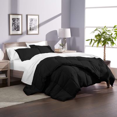 Phoenix Citadel Twin XL All-Season Cooling Warmth Comforter Set  3 Piece Bedding  100% Egyptian Cotton, Long-Staple & Silky Soft  Luxury Hotel-Quality Duvet Insert  Machine Washable - Black