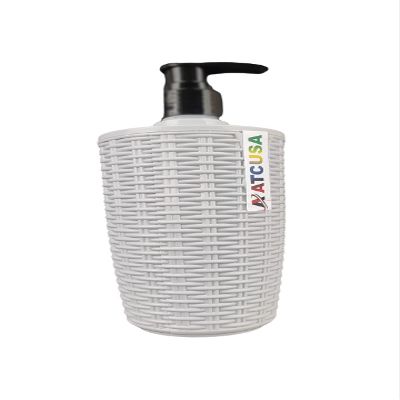 13Oz/400 ml Counter top Liquid Soap Dispenser for Bathroom Kitchen Sink | Must Item for Camping Travel | Unique Cane Design | Refillable Reusable |Hand Dish Soap | (Grey Color)