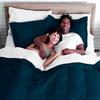 Phoenix Citadel King All-Season Cooling Warmth Comforter Set  3 Piece Bedding  100% Egyptian Cotton, Long-Staple & Silky Soft  Luxury Hotel-Quality Duvet Insert  Machine Washable - Teal Blue view 4