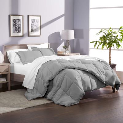 Phoenix Citadel Full All-Season Cooling Warmth Comforter Set  3 Piece Bedding  100% Egyptian Cotton, Long-Staple & Silky Soft  Luxury Hotel-Quality Duvet Insert  Machine Washable - Silver Gray
