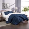 Oversized Queen All-Season Cooling Warmth Comforter Set  3 Piece Bedding  100% Egyptian Cotton, Long-Staple & Silky Soft  Luxury Hotel-Quality Duvet Insert  Machine Washable - Navy Blue view 1