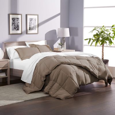 Phoenix Citadel Twin All-Season Cooling Warmth Comforter Set  3 Piece Bedding  100% Egyptian Cotton, Long-Staple & Silky Soft  Luxury Hotel-Quality Duvet Insert  Machine Washable - Taupe