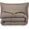 Phoenix Citadel Twin All-Season Cooling Warmth Comforter Set  3 Piece Bedding  100% Egyptian Cotton, Long-Staple & Silky Soft  Luxury Hotel-Quality Duvet Insert  Machine Washable - Taupe view 3