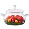 2.5 Quart Glass Saucepan Simmer Pot With Lid, Glass Cookware Glass Pot, Microwave, Stove and Dishwasher Safe Borosilicate Glass pitcher view 1