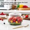 2.5 Quart Glass Saucepan Simmer Pot With Lid, Glass Cookware Glass Pot, Microwave, Stove and Dishwasher Safe Borosilicate Glass pitcher view 2