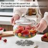 2.5 Quart Glass Saucepan Simmer Pot With Lid, Glass Cookware Glass Pot, Microwave, Stove and Dishwasher Safe Borosilicate Glass pitcher view 3