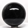 2.1" Silverish Sheen Obsidian Sphere Sparkling Natural Mineral Ball Volcanic Glass Crystal Polished Gemstone - Mexico + Stand view 4
