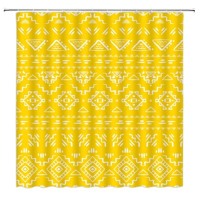 ABONAN Boho Geometric Shower Curtain Orange Modern Farmhouse Tribal Retro Western Aztec Abstract Mid Century Art Fabric Bathroom Curtains Decor Set with Hook(180" Wx70 H)