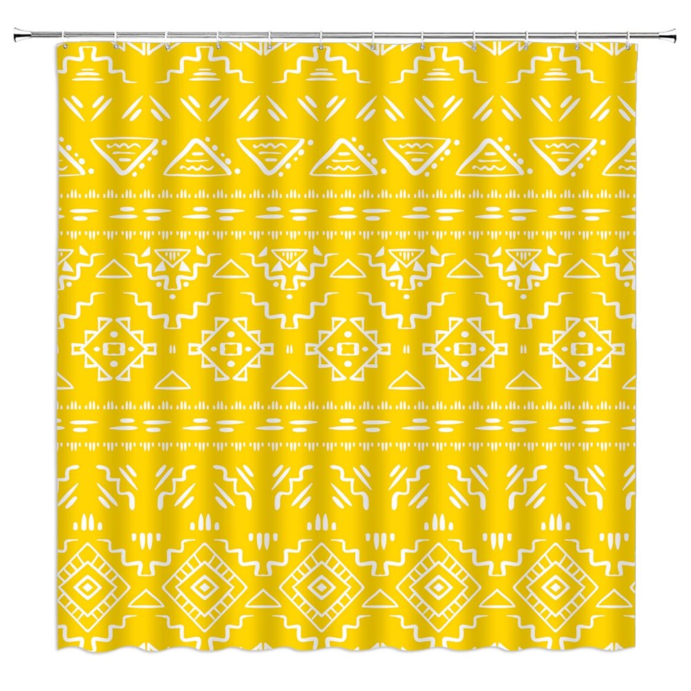 ABONAN Boho Geometric Shower Curtain Orange Modern Farmhouse Tribal Retro Western Aztec Abstract Mid Century Art Fabric Bathroom Curtains Decor Set with Hook(180" Wx70 H)
