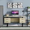 60'' Mariposa Home Office Computer Desk - Reclaimed White Oak Top, Reclaimed White Oak Body, Black Metal, Black Hardware view 1