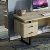60'' Mariposa Home Office Computer Desk - Reclaimed White Oak Top, Reclaimed White Oak Body, Black Metal, Black Hardware view 3