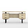 60'' Mariposa Home Office Computer Desk - Reclaimed White Oak Top, Reclaimed White Oak Body, Black Metal, Black Hardware view 4