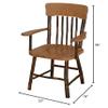 Amish-Made Natural-Stained Oak and Hickory Panel Back Dining Chair with Arms view 3