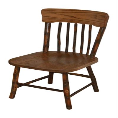 Amish-Made Walnut-Stained Oak and Hickory Panel Back Dining Chair