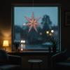 Artschatz Cathedral Paper Lantern Star Light - 7 Point  24 inch - Black/Pink with Violet/Turquoise Tissue Inlay view 4
