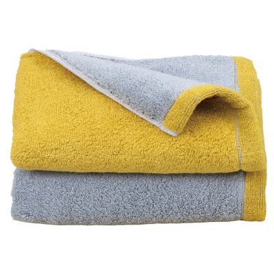 Bath Towel Imabari Set of 2 Thick Large Size Made in Japan 70 x 130 cm 100% Cotton Reversible (Large Bath Towel, MimosaGray)
