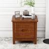 All Solid Wood Nordic Bedside Cabinet, Simple Oak Full-Pack Log Color, Bedroom Bedside Storage Cabinet,Brown view 2