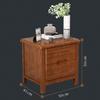 All Solid Wood Nordic Bedside Cabinet, Simple Oak Full-Pack Log Color, Bedroom Bedside Storage Cabinet,Brown view 3