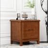 All Solid Wood Nordic Bedside Cabinet, Simple Oak Full-Pack Log Color, Bedroom Bedside Storage Cabinet,Brown view 4