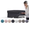 comfortly | Cover for Ektorp Footstool, Replacement Slipcover, Heavy Duty 2 pcs Cover, Pets and Stain Proof Durable Nano-Tech Fabric, Easy to Clean & Replace (Cashmere Blends - Anthracite) view 1