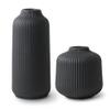 flature Ceramic Vases in Nordic Style, Modern Vase Deco for Pampas Grass, Boho Deco for Windowsill, Vases Set in Black Matt, Flower Vase as Home Decoration for Fresh Flowers, Dried Flowers, Set of 2 view 1