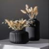 flature Ceramic Vases in Nordic Style, Modern Vase Deco for Pampas Grass, Boho Deco for Windowsill, Vases Set in Black Matt, Flower Vase as Home Decoration for Fresh Flowers, Dried Flowers, Set of 2 view 2