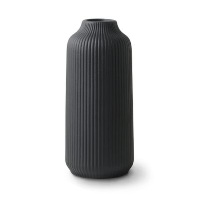 flature Ceramic Vase in Nordic Style, Decovase Large for Pampas Grass as Boho Deco, Vase Black Matt 10 inch for Flowers, Scandinavian Design Home Decoration for Fresh Flowers, Dried Flowers (Size L)