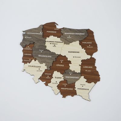 Colorfull Worlds Multilayered Wooden 3D Poland Wall Art, Gift for Polish Friend, Poland Wooden Wall Decor, Wall Art for Traveller (90x86 cm | 35.4x33.9 inches).