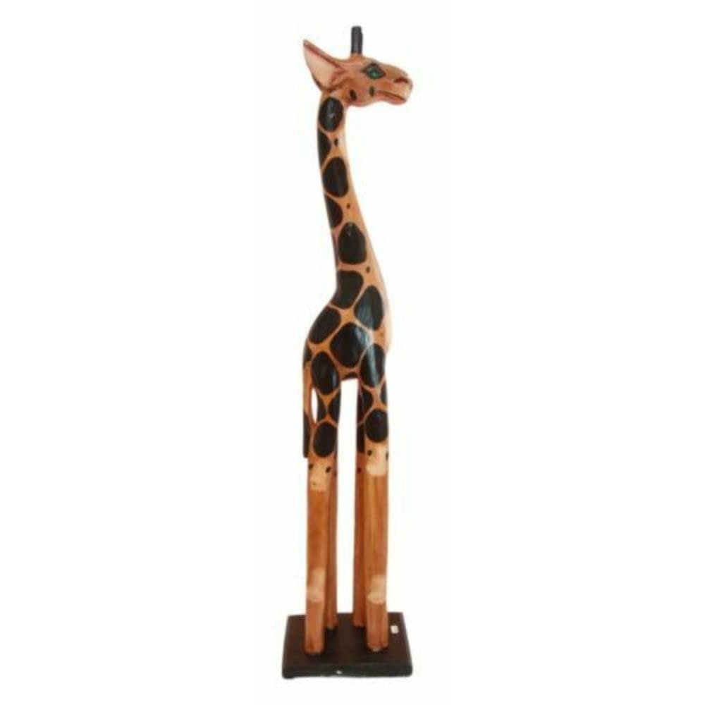 1 Pcs Wood Handicraft Large Spotted Giraffe Figurine 31.5" H