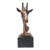 1 Pcs Wild Giraffe Head Bust Electroplated Bronze Finish Statue With Base view 2
