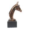 1 Pcs Wild Giraffe Head Bust Electroplated Bronze Finish Statue With Base view 3