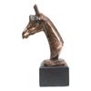 1 Pcs Wild Giraffe Head Bust Electroplated Bronze Finish Statue With Base view 4
