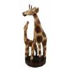 1 Pcs Wood Handicraft Solo Mother Giraffe With Calf Family Figurine view 3
