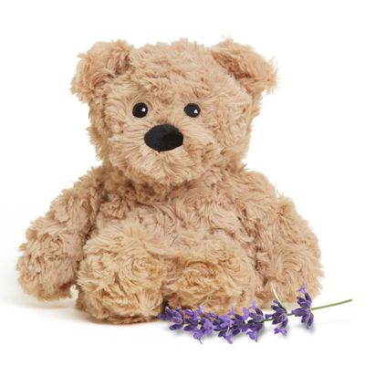 warmies Junior Microwavable & Weighted Stuffed Animals, Brown Curly Bear - Cozy, Heated Plushie Teddy Bear - Lavender Scented Stuffed Animal for Adults & Children (Boys, Girls, Babies & Toddlers)