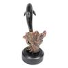 1 Pcs Sea Dolphin Jumping Out of Water Bronze Electroplated Resin Figurine view 2