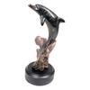 1 Pcs Sea Dolphin Jumping Out of Water Bronze Electroplated Resin Figurine view 3