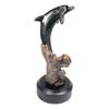 1 Pcs Sea Dolphin Jumping Out of Water Bronze Electroplated Resin Figurine view 4