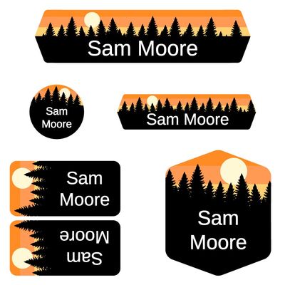 Name Bubbles - Custom Daycare Name Labels (99 Labels - 5 Sizes) Personalized Waterproof Name Stickers for Clothing Tags, Toys, Books, Water Bottles, Lunch Boxes, School, and Shoes (Forest Sky)