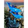 1 Pcs Sea Ocean 2 Blue Dolphins Swimming Around Underwater Coral Reef Figurine view 1