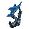 1 Pcs Sea Ocean 2 Blue Dolphins Swimming Around Underwater Coral Reef Figurine view 3
