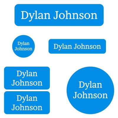 Name Bubbles - Custom Daycare Name Labels (99 Labels - 5 Sizes) Personalized Waterproof Name Stickers for Clothing Tags, Toys, Books, Water Bottles, Lunch Boxes, School, and Shoes (One Color)