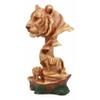 1 Pcs Large Bengal Tiger Bust Statue 11.75" Tall Faux Wood Resin Tiger Family In Jungle view 3